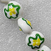 Lampwork Beads, Flat Round 20mm Hole:About 1.5mm, Sold by PC