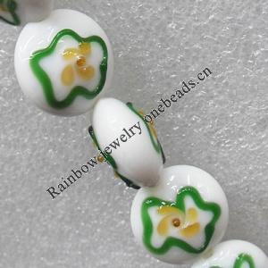 Lampwork Beads, Flat Round 20mm Hole:About 1.5mm, Sold by PC