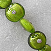 Silver Foil Lampwork Beads, Flat Round 20mm Hole:About 1.5mm, Sold by PC