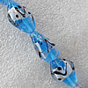 Silver Foil Lampwork Beads, Diamond 20x30mm Hole:About 1.5mm, Sold by PC