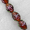 Gold Sand Lampwork Beads, Oval 19x28mm Hole:About 1.5mm, Sold by PC