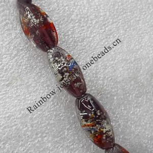 Lampwork Beads, Faceted Oval 12x25mm Hole:About 1.5mm, Sold by PC