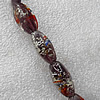 Lampwork Beads, Faceted Oval 12x25mm Hole:About 1.5mm, Sold by PC