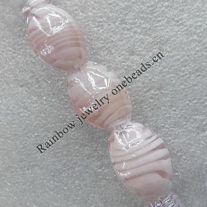 Lampwork Beads, Flat Round 16x27mm Hole:About 1.5mm, Sold by PC