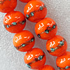 Gold Sand Lampwork Beads, Round 18mm Hole:About 1.5mm, Sold by PC