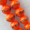 Gold Sand Lampwork Beads, Round 18mm Hole:About 1.5mm, Sold by PC