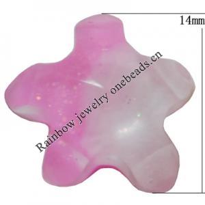 Resin Cabochons, No Hole Headwear & Costume Accessory, Faceted Star，The other side is Flat 14mm, Sold by Bag