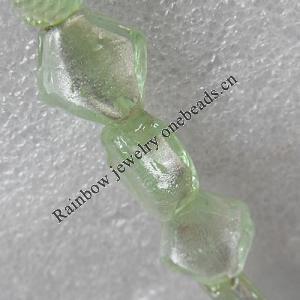 Silver Foil Lampwork Beads, Diamond 15x15mm Hole:About 1.5mm, Sold by PC