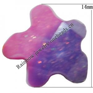 Resin Cabochons, No Hole Headwear & Costume Accessory, Faceted Star，The other side is Flat 14mm, Sold by Bag