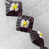 Lampwork Beads, Diamond 16x16mm Hole:About 1.5mm, Sold by PC