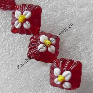 Lampwork Beads, Diamond 16x16mm Hole:About 1.5mm, Sold by PC