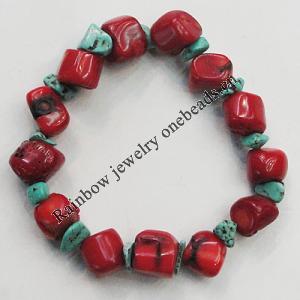 Coral Bracelet, Length:7.1-Inch 7mm-13mm, Sold by Group