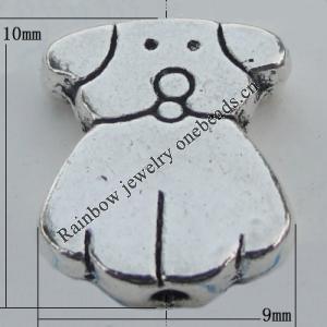 Bead Zinc Alloy Jewelry Findings Lead-free, 9x10mm Hole:1mm, Sold by Bag