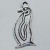 Pendant Zinc Alloy Jewelry Findings Lead-free, Penguin 8x20mm Hole:1.5mm, Sold by Bag