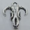 Pendant Zinc Alloy Jewelry Findings Lead-free, 15x17mm Hole:2mm, Sold by Bag