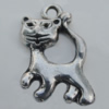 Pendant Zinc Alloy Jewelry Findings Lead-free, Cat 15x23mm Hole:2mm, Sold by Bag