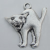Pendant Zinc Alloy Jewelry Findings Lead-free, Cat 18x21mm Hole:1.5mm, Sold by Bag