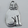 Pendant Zinc Alloy Jewelry Findings Lead-free, Cat 11x19mm Hole:2mm, Sold by Bag