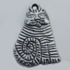 Pendant Zinc Alloy Jewelry Findings Lead-free, Cat 14x21mm Hole:2mm, Sold by Bag