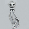 Pendant Zinc Alloy Jewelry Findings Lead-free, Cat 13x33mm Hole:3mm, Sold by Bag