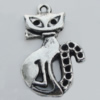 Pendant Zinc Alloy Jewelry Findings Lead-free, Cat 16x25mm Hole:2mm, Sold by Bag