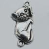 Pendant Zinc Alloy Jewelry Findings Lead-free, Cat 13x29mm Hole:2mm, Sold by Bag