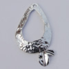 Pendant Zinc Alloy Jewelry Findings Lead-free, 37x22mm Hole:1mm, Sold by Bag