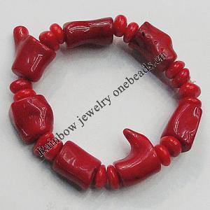 Coral Bracelet, Length:7.1-Inch 10x9mm-17x15mm, Sold by Group