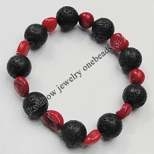 Coral Bracelet, Length:7.1-Inch 10x8-12mm, Sold by Group