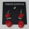 Coral Earring, Length:42mm Bead Size:18x12mm, Sold by Group