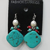 Coral Earring, Length:52mm Bead Size:25mm, Sold by Group