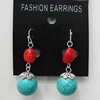 Coral Earring, Length:44mm Bead Size:14mm, Sold by Group