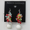 Coral Earring, Length:51mm Bead Size:12mm, Sold by Group