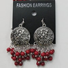 Coral Earring, Length:58mm Bead Size:5mm, Sold by Group