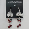 Coral Earring, Length:59mm Bead Size:8mm, Sold by Group