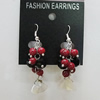 Coral Earring, Length:51mm Bead Size:11x14mm, Sold by Group