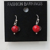 Coral Earring, Length:23mm Bead Size:9mm, Sold by Group