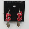 Coral Earring, Length:47mm Bead Size:10x19mm, Sold by Group