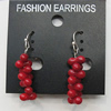 Coral Earring, Length:38mm Bead Size:9x4mm, Sold by Group