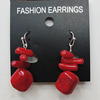 Coral Earring, Length:38mm Bead Size:13mm, Sold by Group