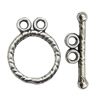 Clasp Zinc Alloy Jewelry Findings Lead-free, Loop:12x15mm, Bar:18x2mm Hole:1mm, Sold by Bag