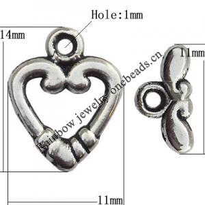 Clasp Zinc Alloy Jewelry Findings Lead-free, Loop:11x14mm, Bar:11x4mm Hole:1mm, Sold by Bag