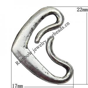 Clasp Zinc Alloy Jewelry Findings Lead-free, 17x22mm, Sold by Bag