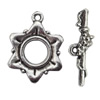 Clasp Zinc Alloy Jewelry Findings Lead-free, Loop:17x22mm, Bar:24x6mm Big Hole:1.5mm Small Hole:1mm, Sold by Bag