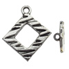 Clasp Zinc Alloy Jewelry Findings Lead-free, Loop:22x25mm, Bar:15x5mm Big Hole:2mm Small Hole:1mm, Sold by Bag