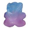 Resin Cabochons, No Hole Headwear & Costume Accessory, Faceted Bear，The other side is Flat 14x14mm, Sold by Bag