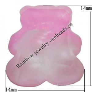 Resin Cabochons, No Hole Headwear & Costume Accessory, Faceted Bear，The other side is Flat 14x14mm, Sold by Bag