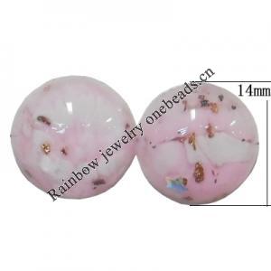 Resin Cabochons, No Hole Headwear & Costume Accessory, Round，The other side is Flat 15x15mm, Sold by Bag