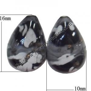 Resin Cabochons, No Hole Headwear & Costume Accessory, Teardrop，The other side is Flat 16x10mm, Sold by Bag