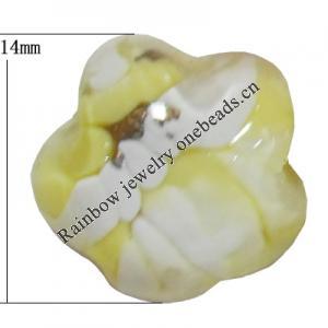 Resin Cabochons, No Hole Headwear & Costume Accessory, Flower, The other side is Flat 14mm, Sold by Bag